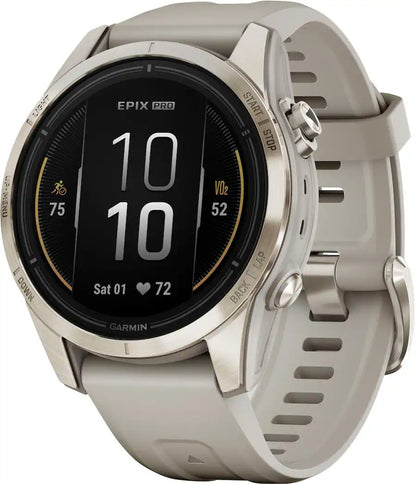 Garmin Epix Pro Gen 2  Sapphire Edition 42 mm - Soft Gold with Light Sand Band