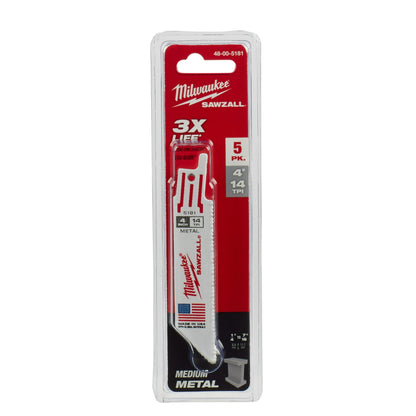Lame SAWZALL 4" 14 TPI pour métal moyen - paquet de 10