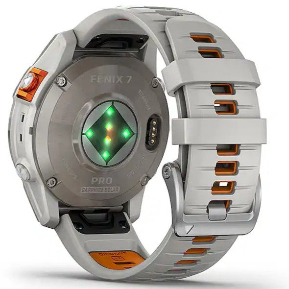 Garmin Fēnix 7 Pro Sapphire Solar Multisport GPS Smartwatch - Fog Gray/Ember Orange