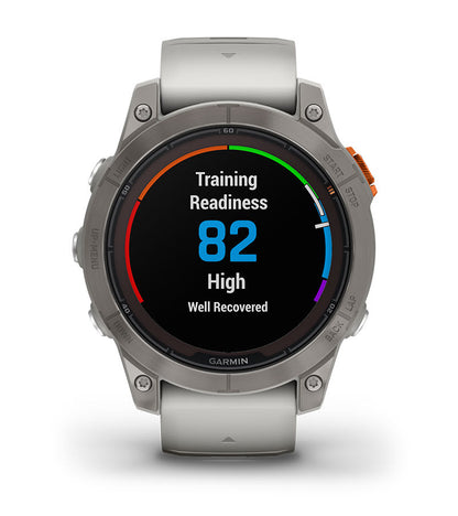 Garmin Fēnix 7 Pro Sapphire Solar Multisport GPS Smartwatch - Fog Gray/Ember Orange