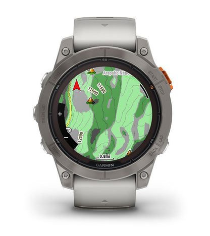 Garmin Fēnix 7 Pro Sapphire Solar Multisport GPS Smartwatch - Fog Gray/Ember Orange