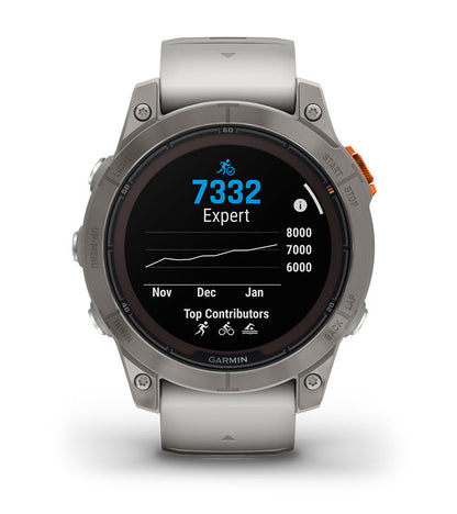 Garmin Fēnix 7 Pro Sapphire Solar Multisport GPS Smartwatch - Fog Gray/Ember Orange