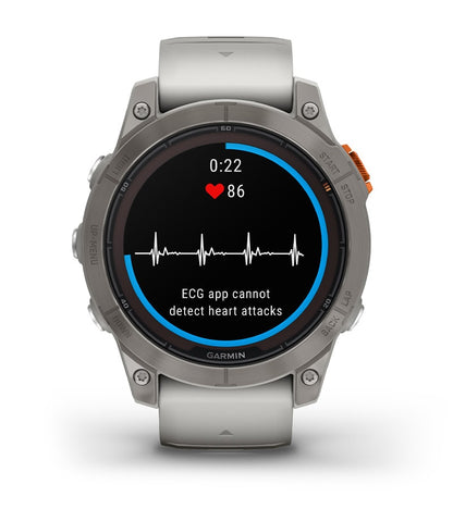Garmin Fēnix 7 Pro Sapphire Solar Multisport GPS Smartwatch - Fog Gray/Ember Orange