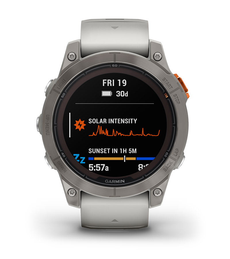 Garmin Fēnix 7 Pro Sapphire Solar Multisport GPS Smartwatch - Fog Gray/Ember Orange