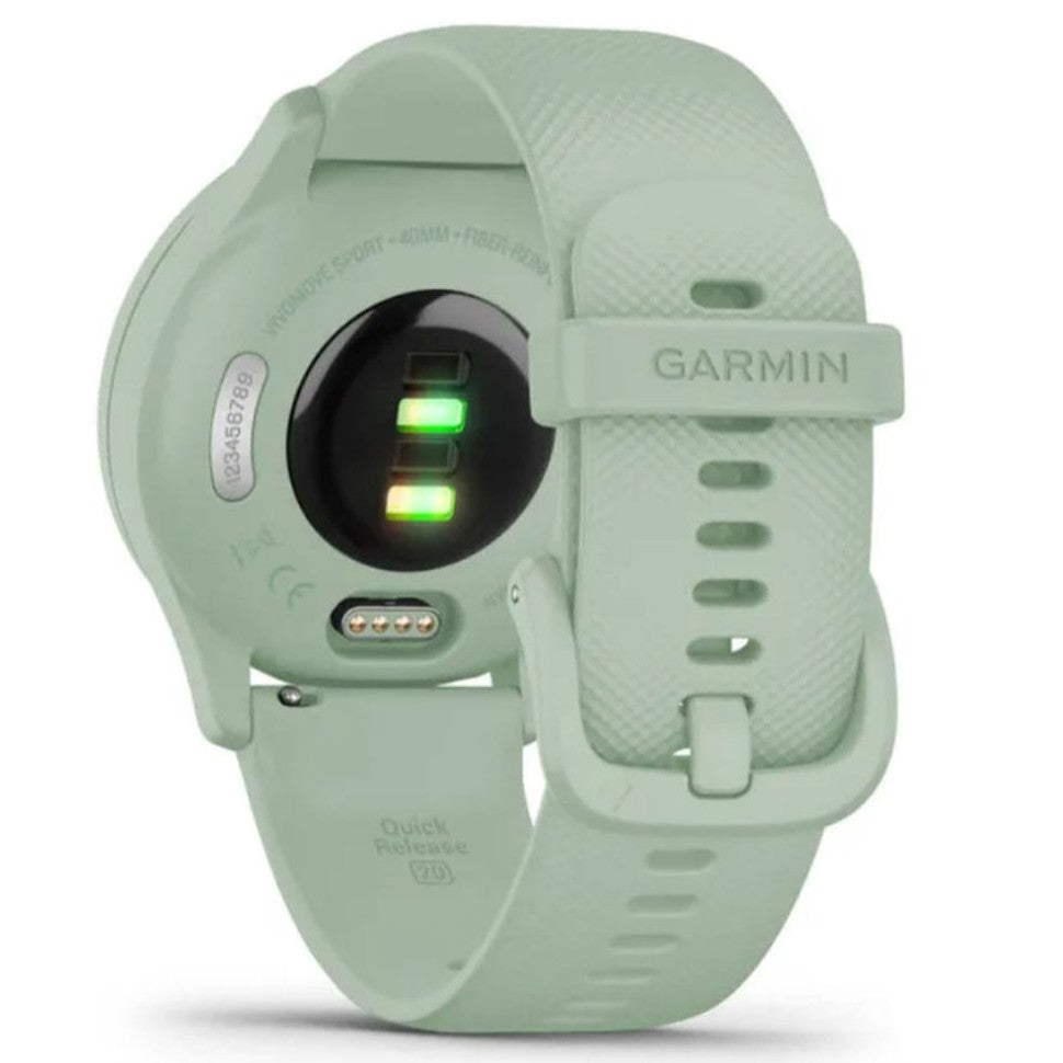Garmin Vívomove Sport - Cool Mint Case & Silicone Band with Silver Accents