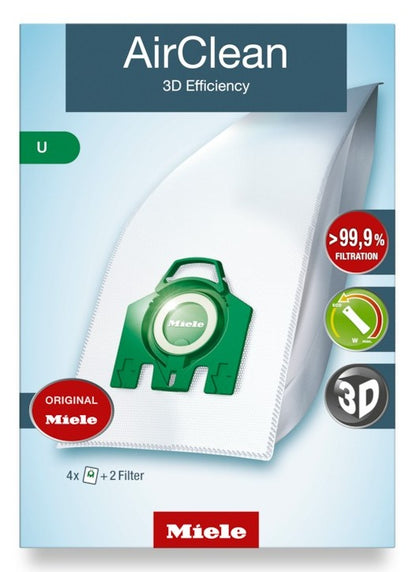 Miele AirClean 3D Efficiency U  4 Vacuum Bags & 2 Filter