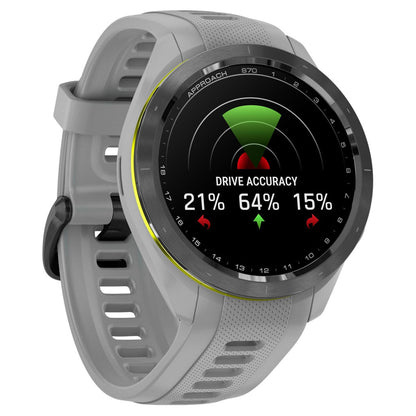 Garmin Approach S70 42mm Black/Amp Yellow Ceramic Bezel with Powder Gray Silicone Band