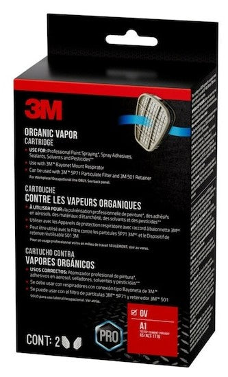 3M Organic Vapour Replacement Respirator Respirator Cartridge - 2 Pairs
