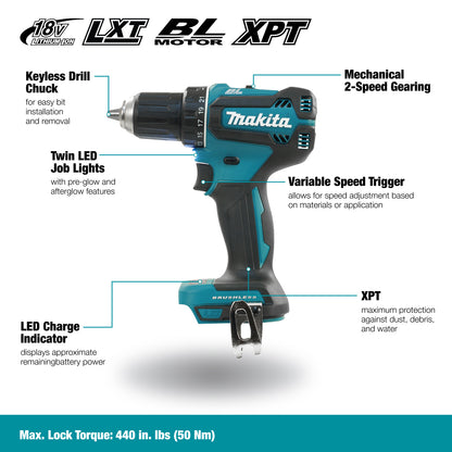 Makita 18V LXT Brushless 1/2" Drill Driver