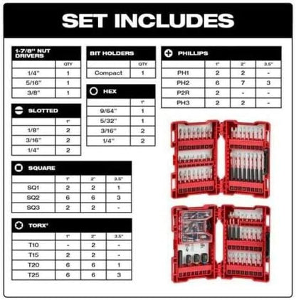 Milwaukee Tool Shockwave Impact Duty Driver Bit Set - 100 Pc