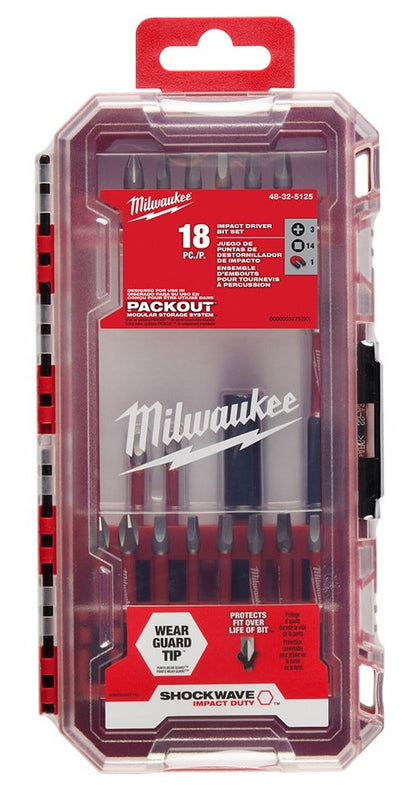 Milwaukee Tool Shockwave Impact Duty Driver Bit Set - 18 Pc