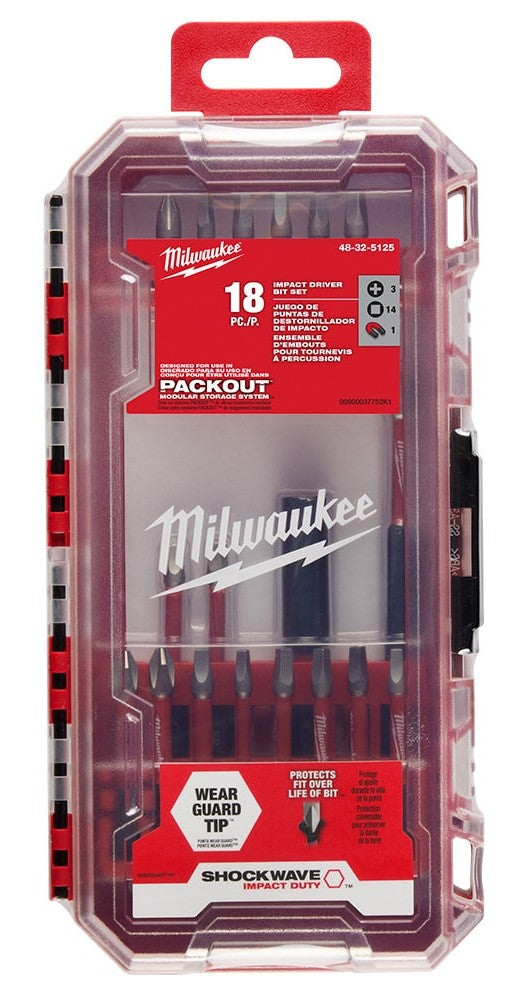 Milwaukee Tool Shockwave Impact Duty Driver Bit Set - 18 Pc