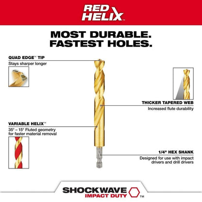 Milwaukee Tool Shockwave Impact Duty Titanium Drill Bit Set - 23 Pc