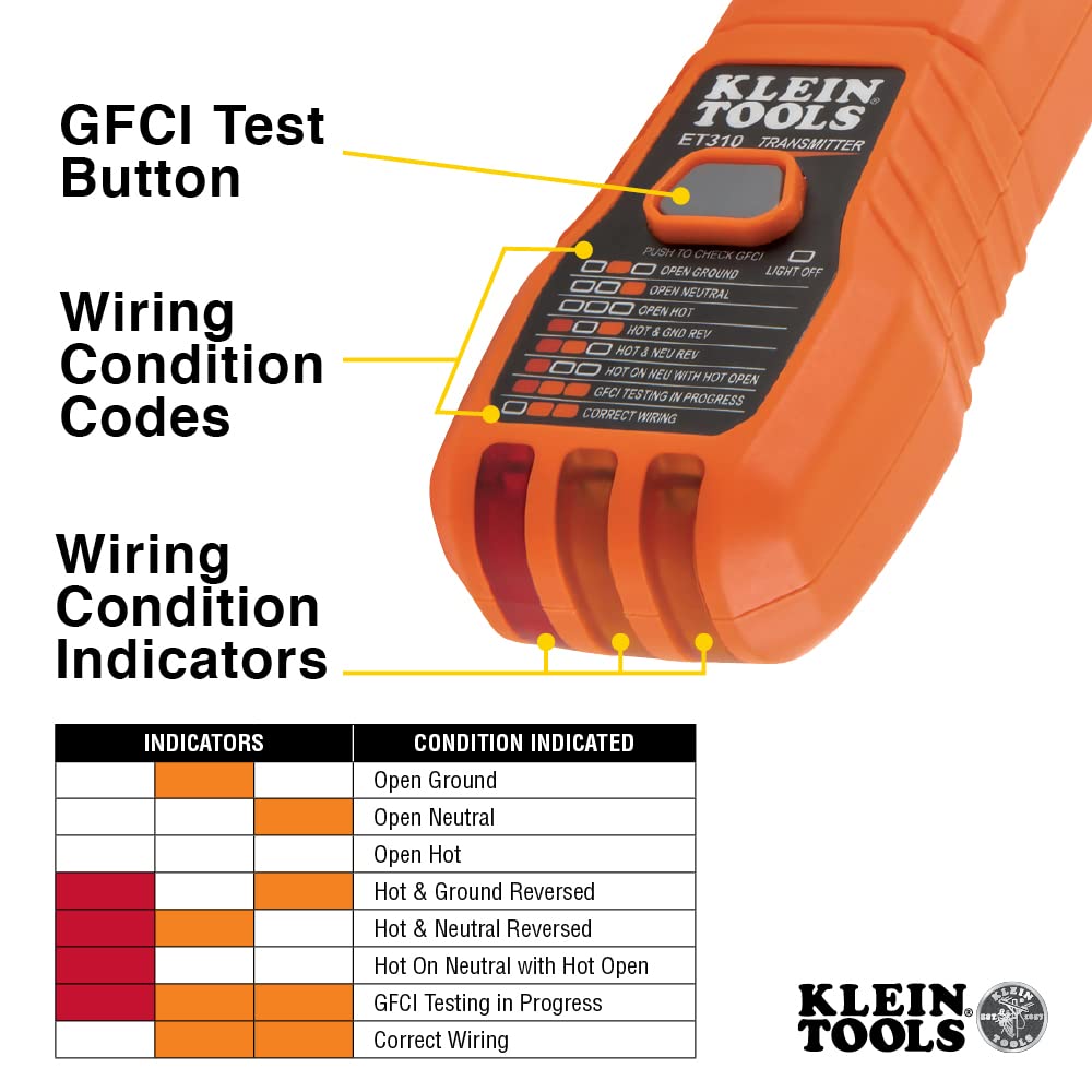 Klein Tools AC Circuit Breaker Finder Kit with Electric Tester Leads Adapters in a Case