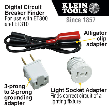 Klein Tools AC Circuit Breaker Finder Kit with Electric Tester Leads Adapters in a Case