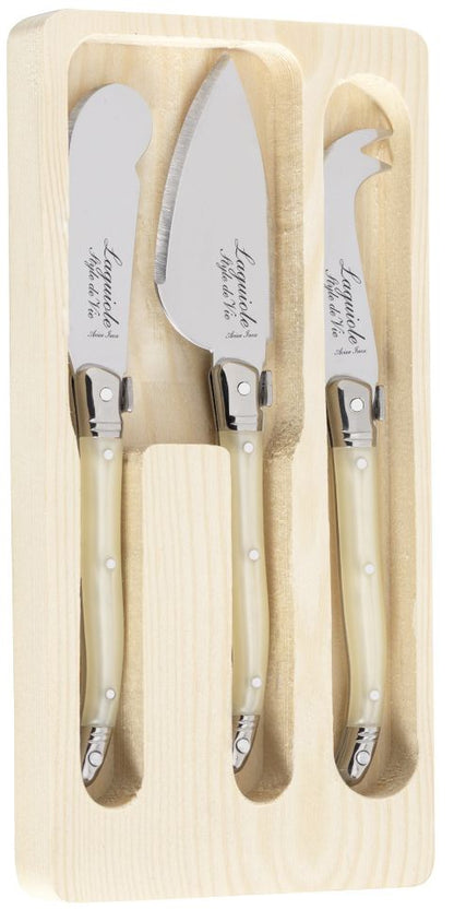 Laguiole Premium Collection Cheese Knives Set of 3 -Pearl