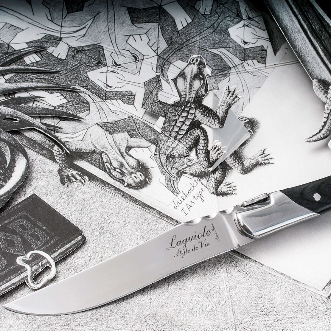 Laguiole Luxury Line Steak Knives Set of 6 - Black
