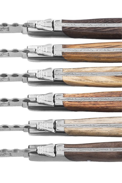 Laguiole Luxury Line Steak Knives Set of 6 - Mixed  Woods