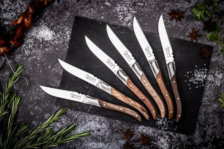 Laguiole Luxury Line Steak Knives Set of 6 - Mixed  Woods