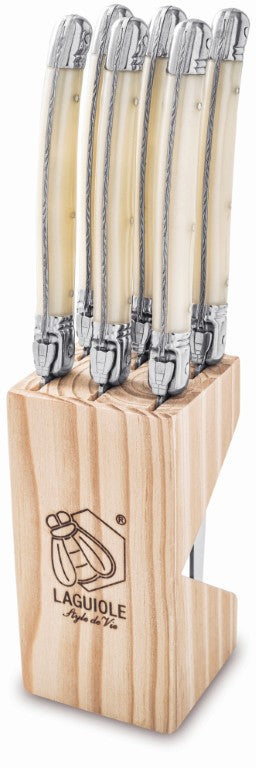 Laguiole Premium Collection Steak Knives Set of 6 - Pearl