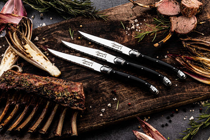 Laguiole Premium Collection Steak Knives Set of 6 - Black