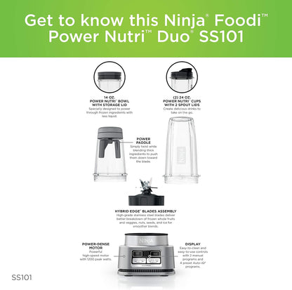 Ninja Foodi Power Nutri Duo Smoothie Bowl Maker & Blender - Grey