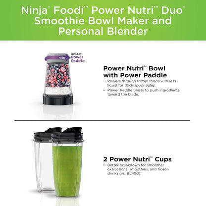 Ninja Foodi Power Nutri Duo Smoothie Bowl Maker & Blender - Grey
