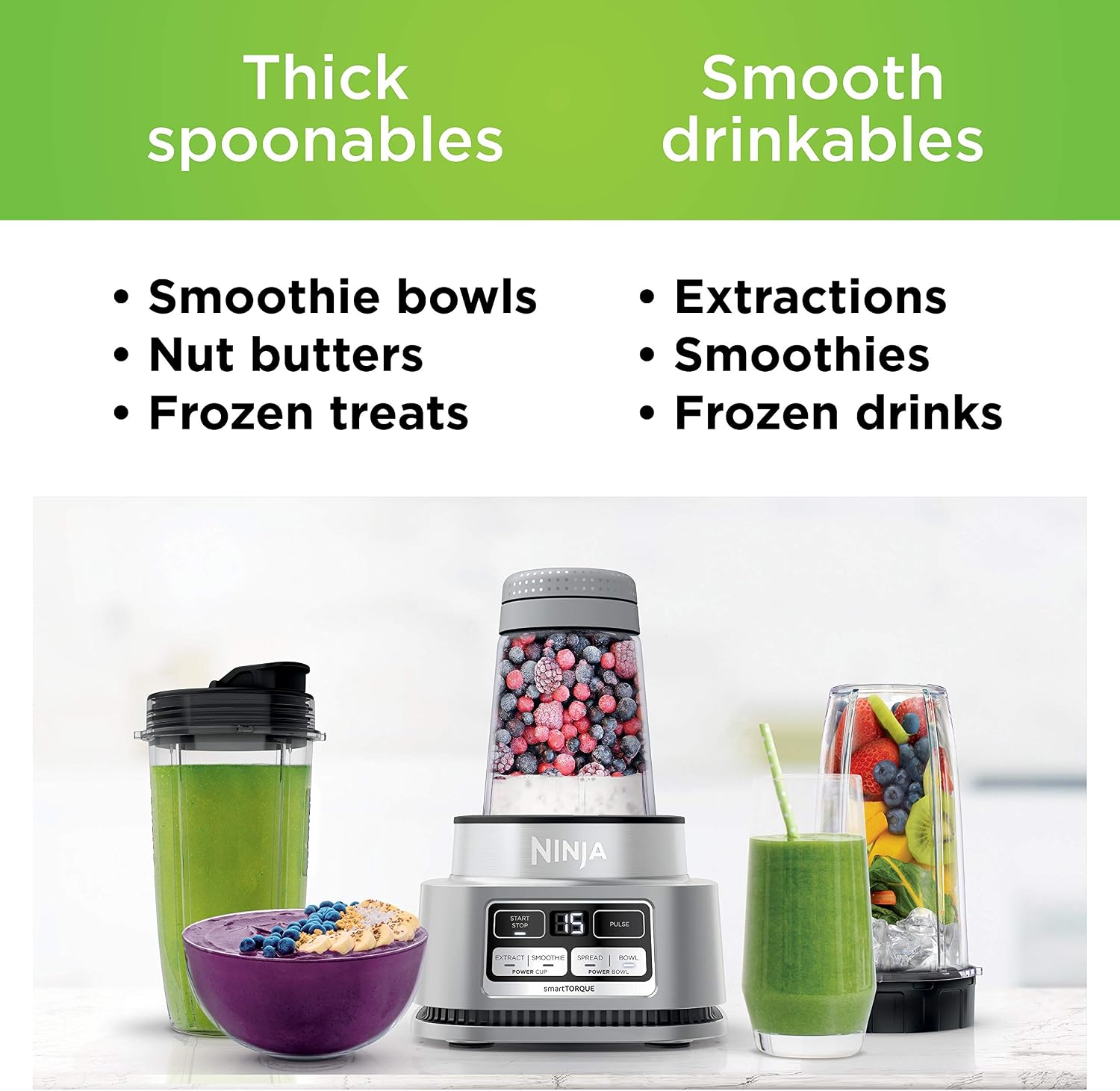 Ninja Foodi Power Nutri Duo Smoothie Bowl Maker & Blender - Grey