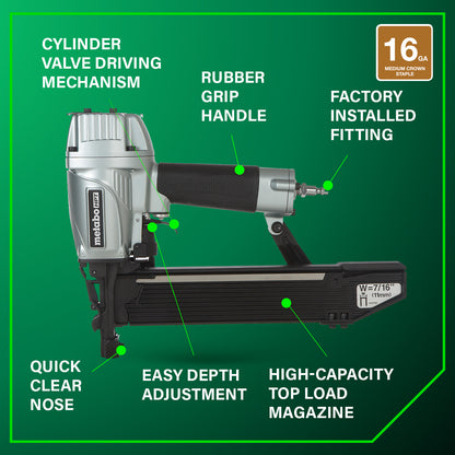 Metabo N5008AC2 7/16" HPT Standard Crown Stapler
