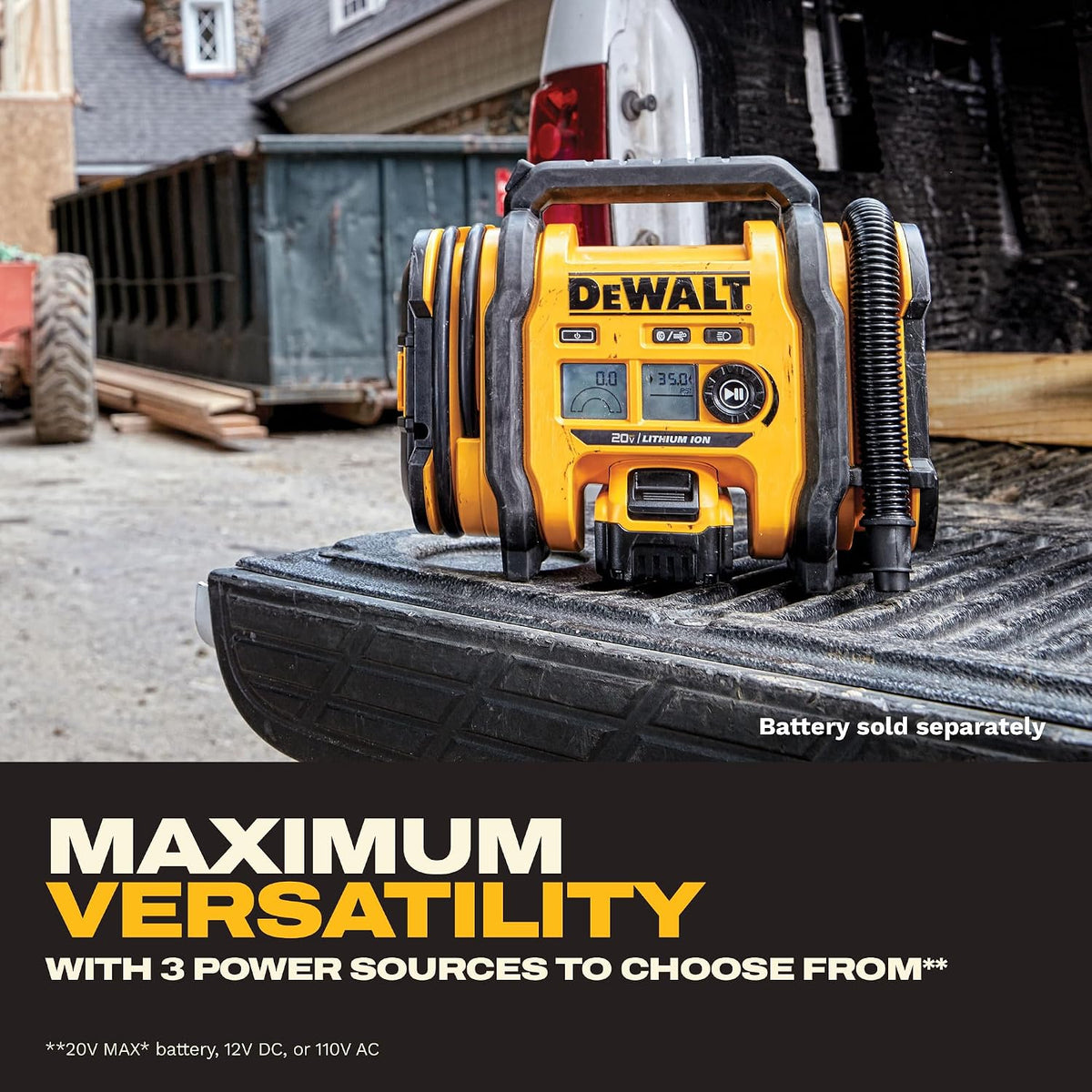 Dewalt 20V Max Cordless Tire Inflator - Tool Only