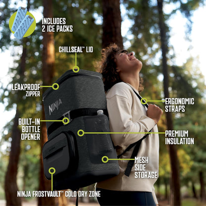 Ninja Outdoor Frost Vault Go 24 Backpack Soft Cooler - Charcoal Gray