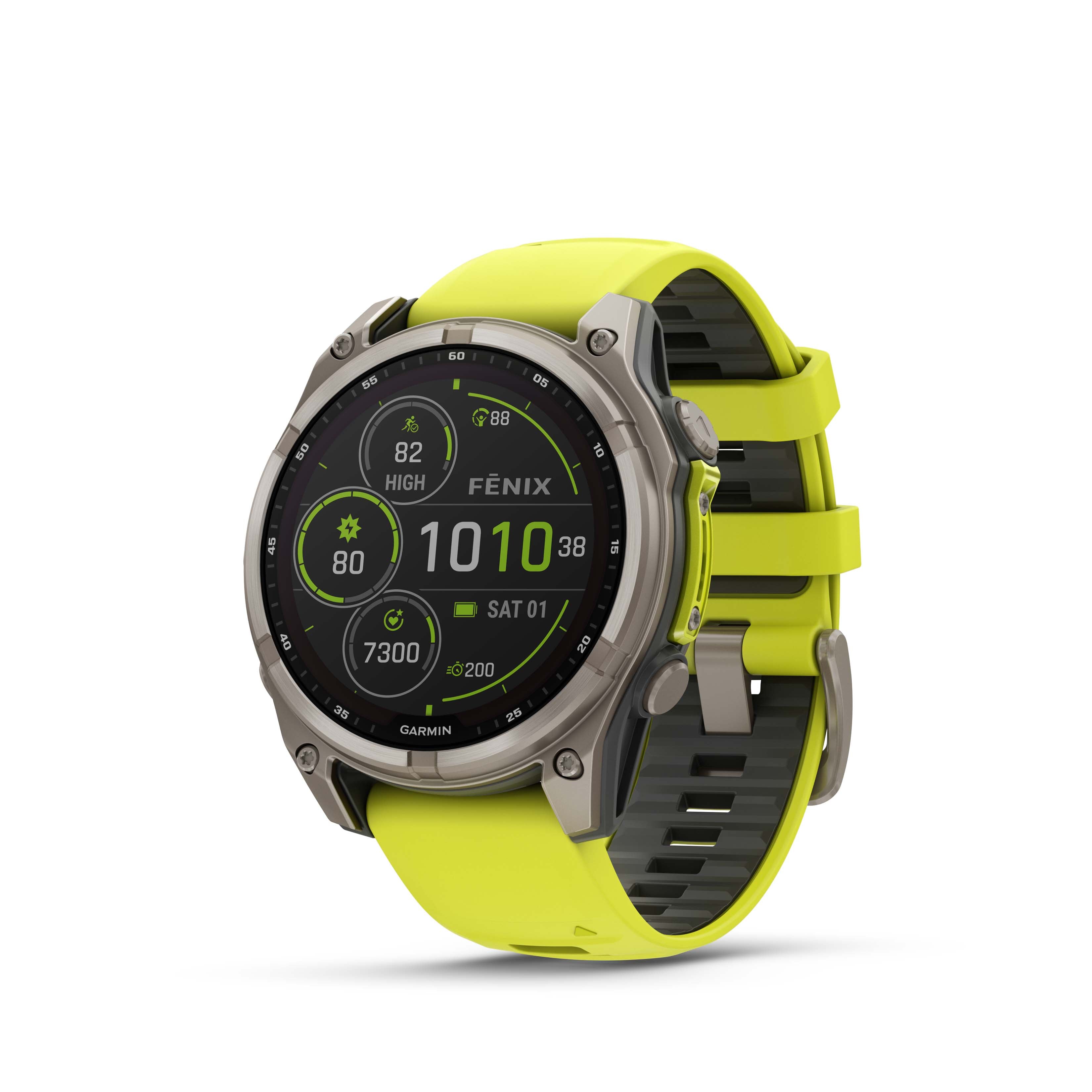 Garmin Fenix 8 47mm Solar Sapphire - Amp Yellow